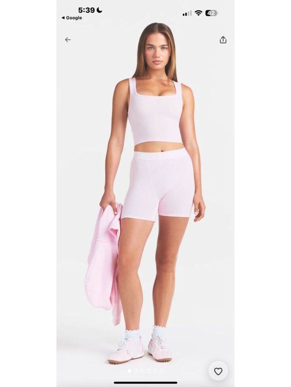(XL) NWT SKIMS SOFT LOUNGE RIB BOXER CHERRY BLOSSOM